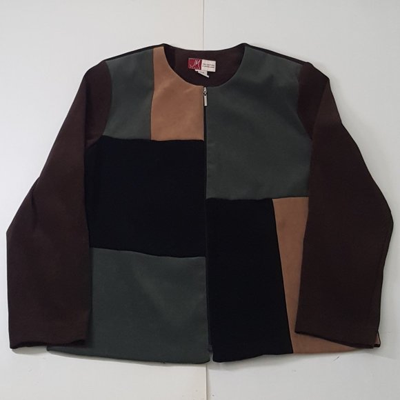 JM Collection Jennifer Moore Womens Full Zip Jacket Currant/Brown Velour Size 10 - Picture 2 of 5